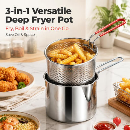 Stainless Steel Deep Fryer with Filter Rack
