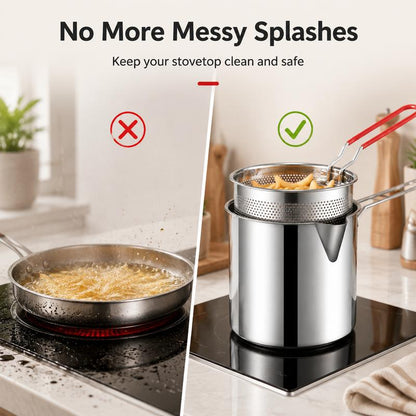 Stainless Steel Deep Fryer with Filter Rack