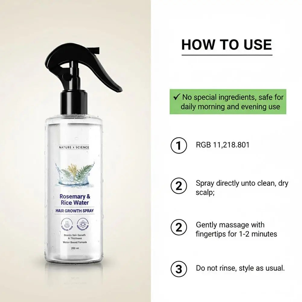 Rosemary & Rice Water Natural Hair Growth Spray