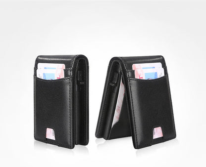 VaultGuard™ Leather RFID Pop-Up Wallet