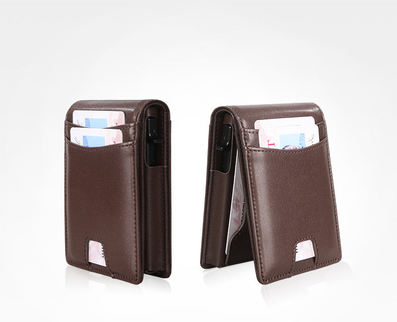 VaultGuard™ Leather RFID Pop-Up Wallet