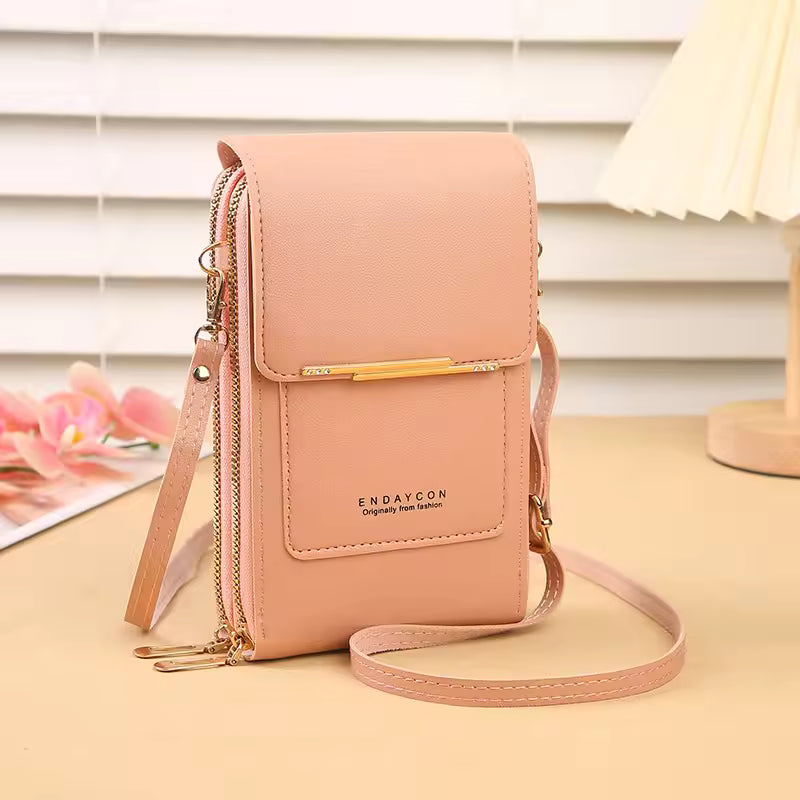 TouchGuard™ Leather Phone Crossbody Bag