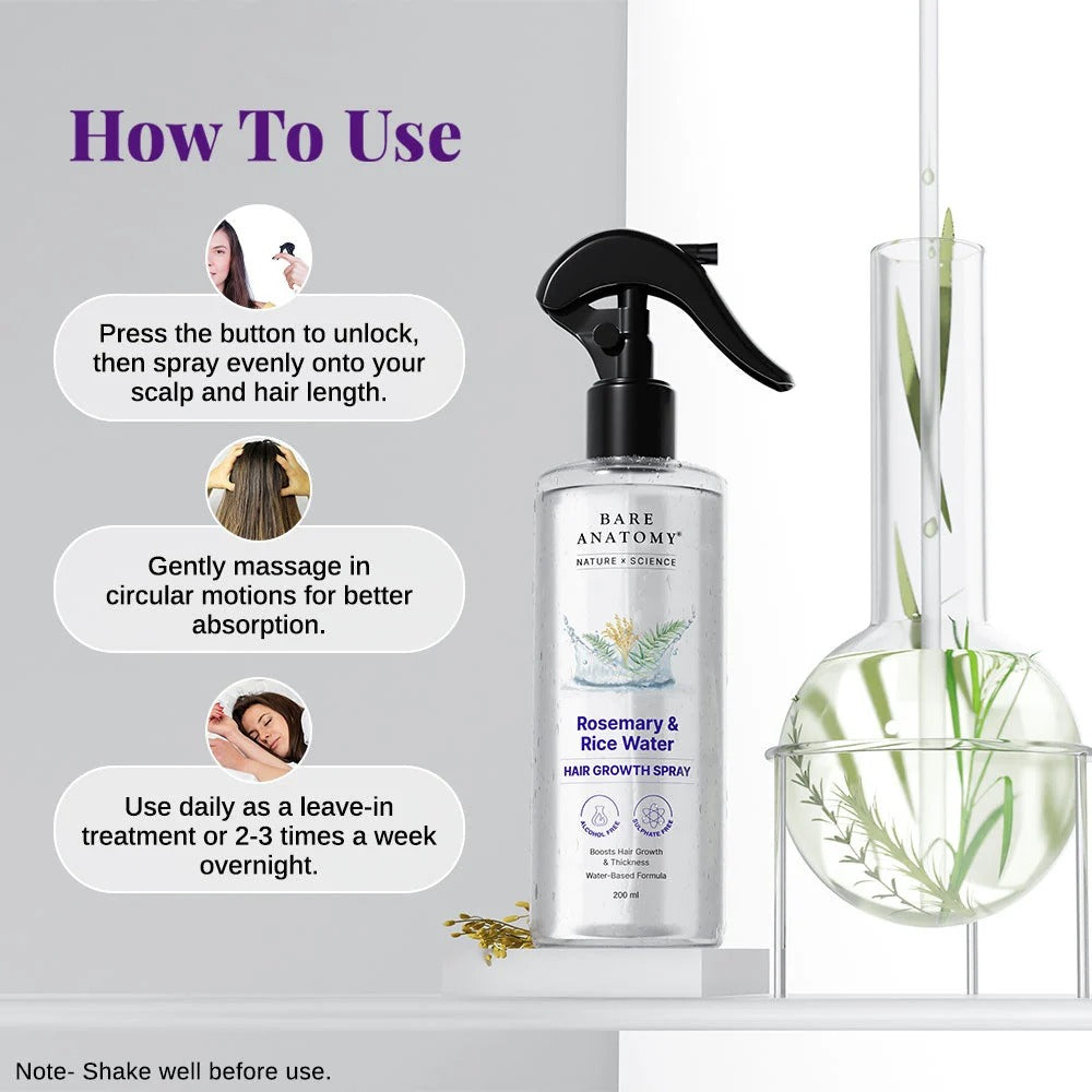Rosemary & Rice Water Natural Hair Growth Spray
