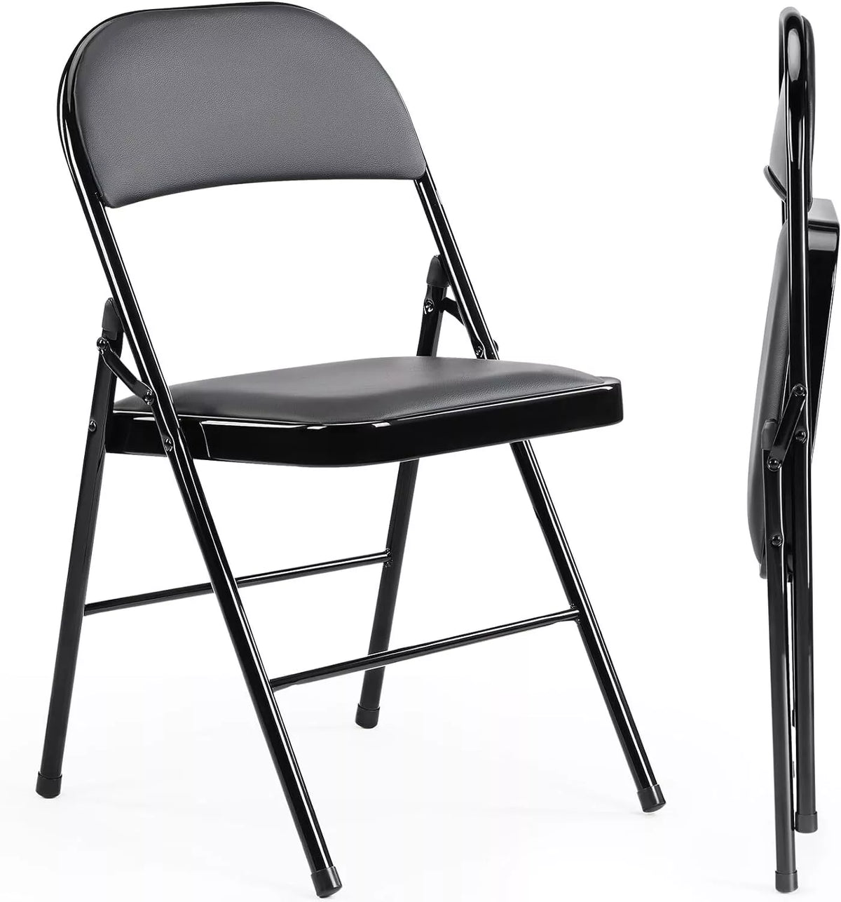 Padded Seat and Metal Back Folding Chair (2PC)
